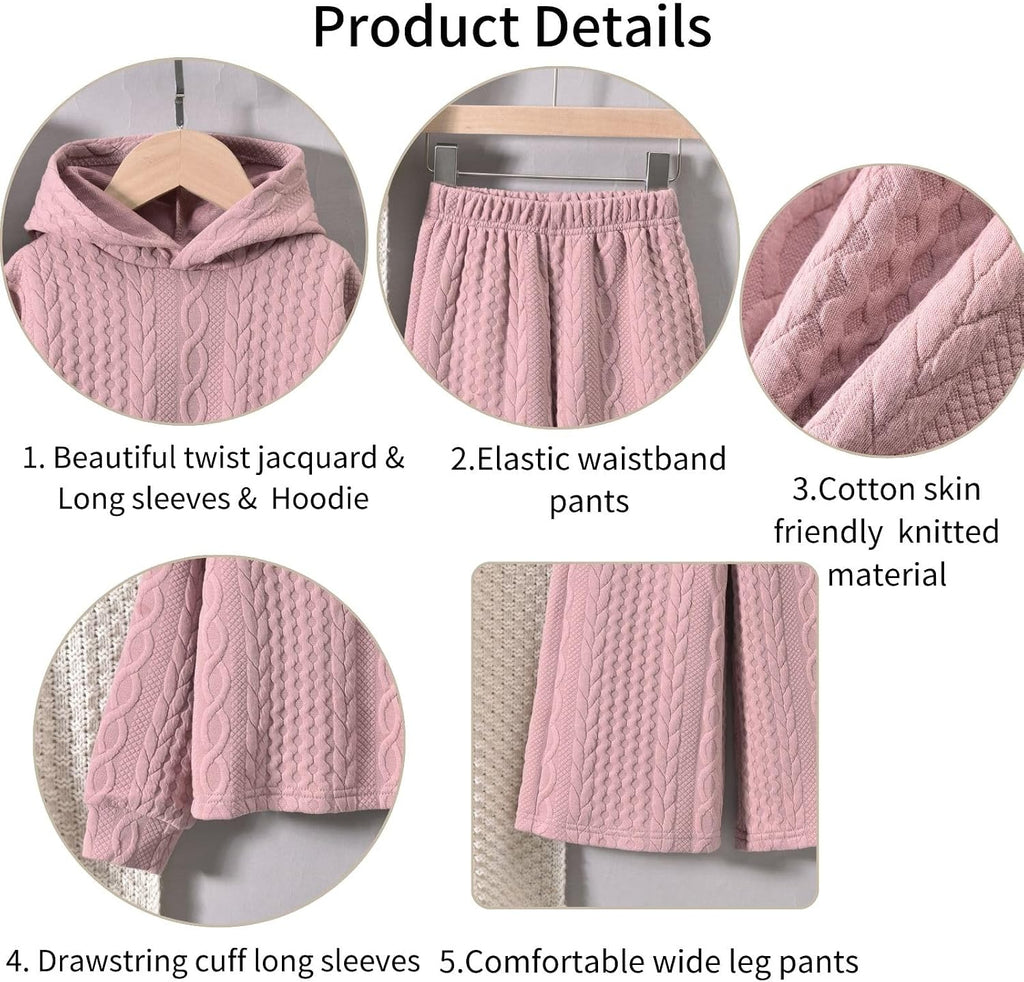 Toddler Girls Casual Sweatsuit Pullover Hoodie Sweatpants Outfits
