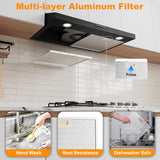 30 Inch Stainless Steel Under Cabinet Range Hood 900 CFM 4 Speed Gesture & Touch Control, LED Lights, Baffle Filters