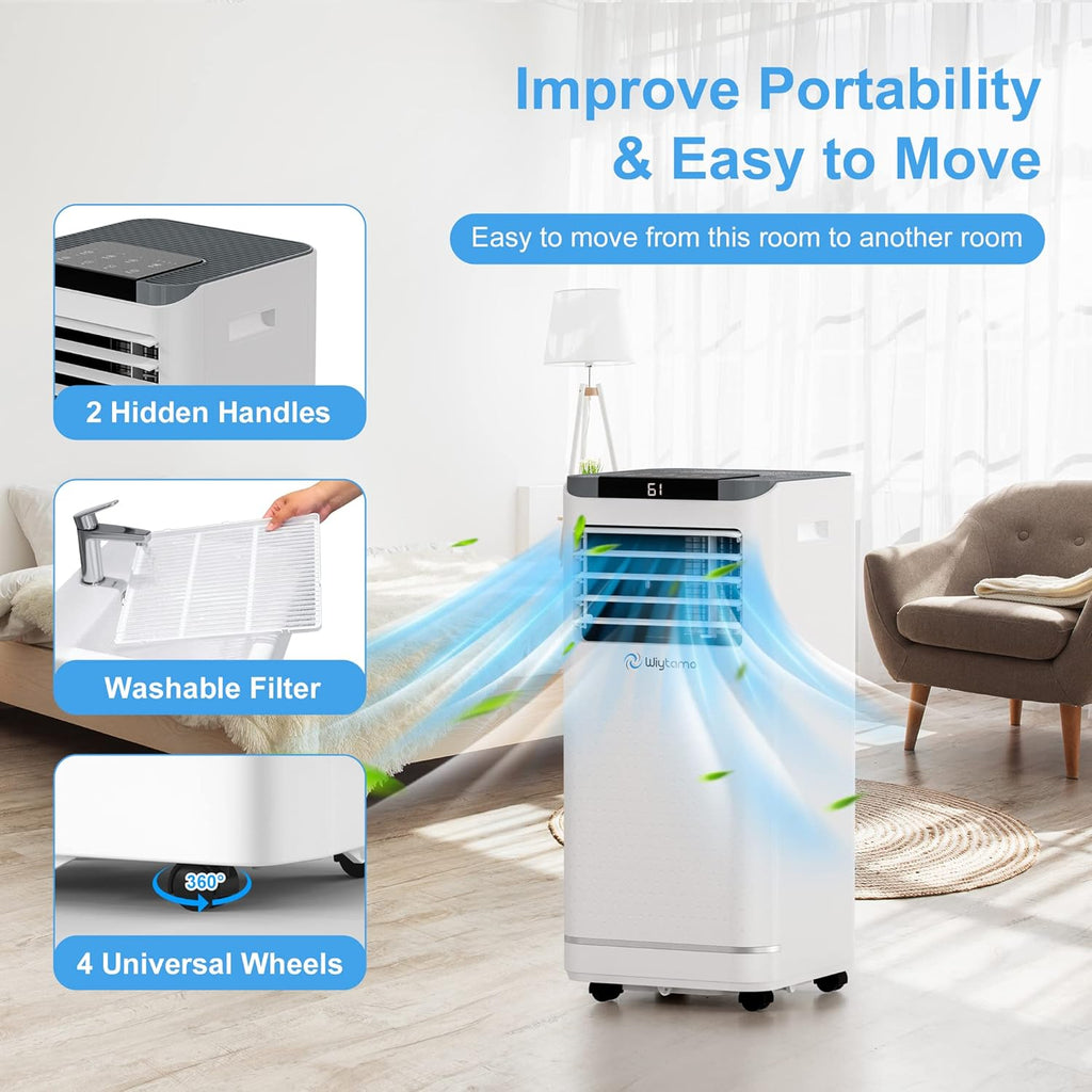 10,000 BTU Portable Air Conditioners for Room Up to 450 Sq.Ft, 4-in-1 Portable AC Unit, Heater