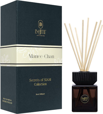 Manee-Chan by : Authentic Thai Aromatherapy Diffuser & Premium Reed Diffuser Set. Refreshing Peppermint, Lily