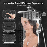 Rain Shower Head with filtered Handheld High Pressure rainfall Shower Heads with Handheld Spray Combo Adjustable