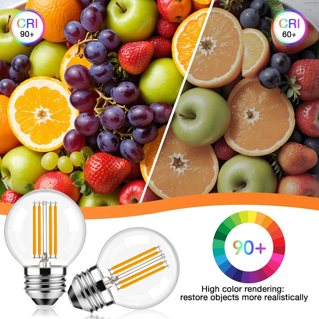 Dimmable E26 G16.5 LED Edison Globe Light Bulb 4W Equivalent 40 Watt