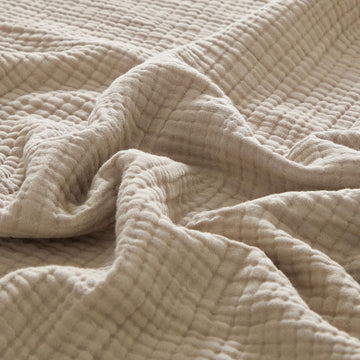100% Cotton Muslin Blanket for Adults, Throw XL 50"x70", Taupe
