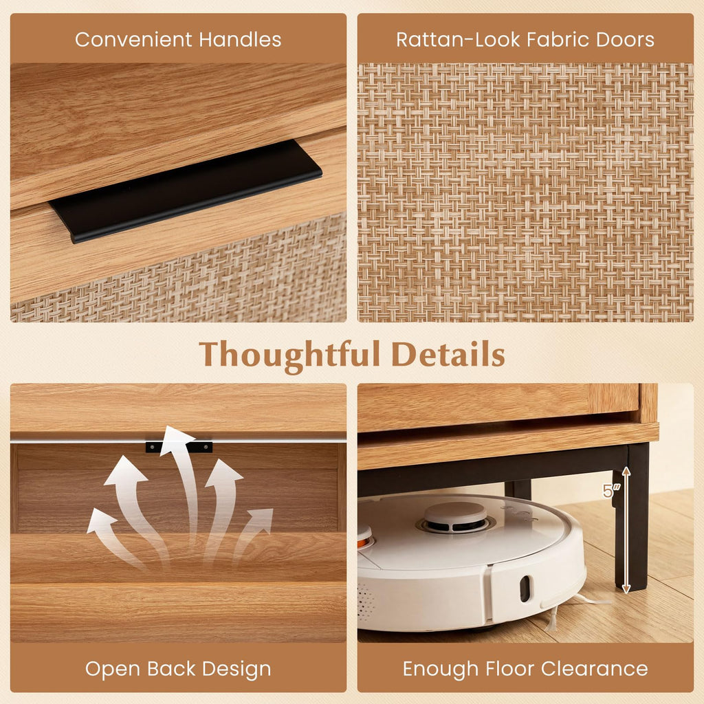 Slim Shoe Storage Cabinet with 4 Flip Drawers & 2 Open Compartments
