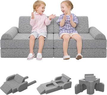 Modular Kids Play Couch with Washable Covers - Foam Toddler Sofa for Creative Play, Climbing, and Lounging