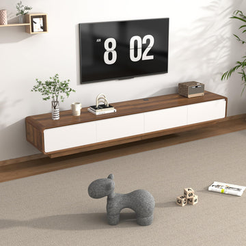 78.7" Minimalist Floating TV Stand for TVs up to 85 Inches, Modern Wall Mounted Media Console with 2 Drawers