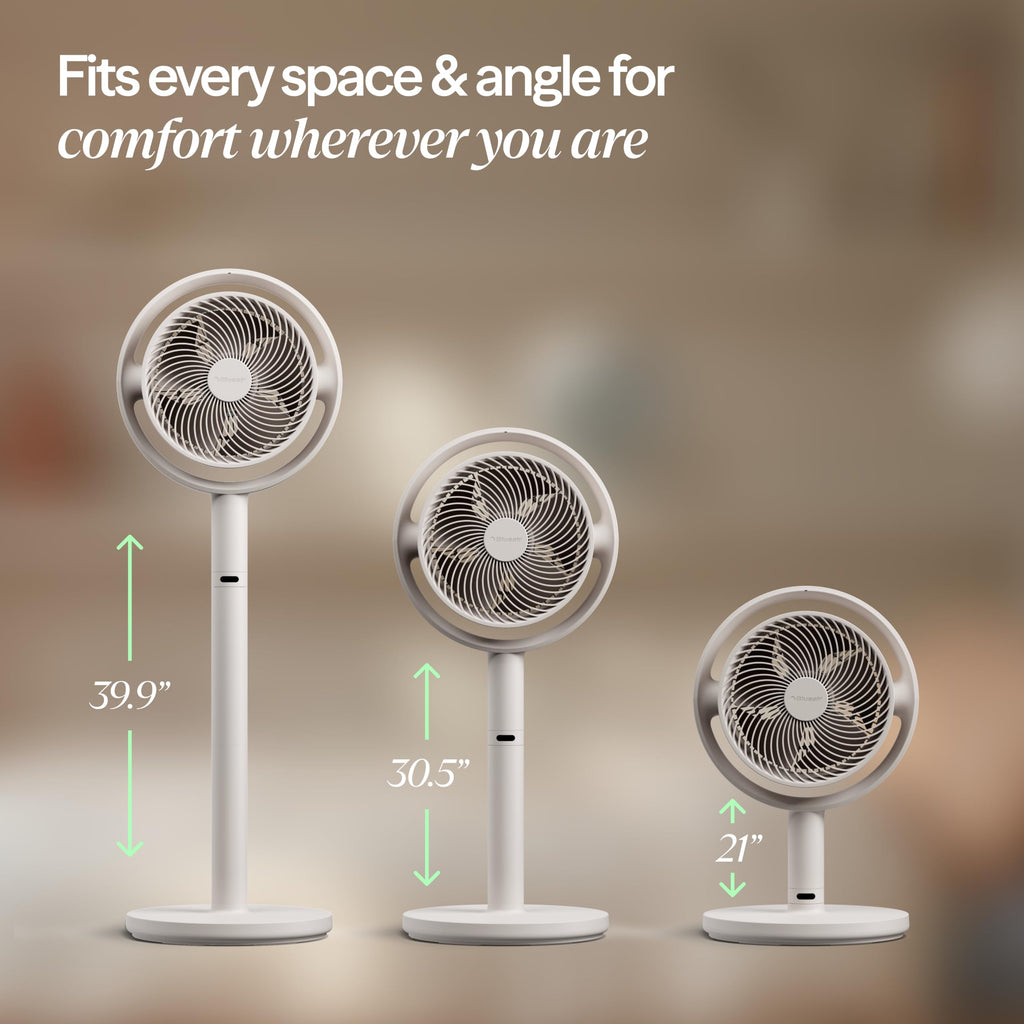 Quiet Oscillating Pedestal Fan , Cloud Linen