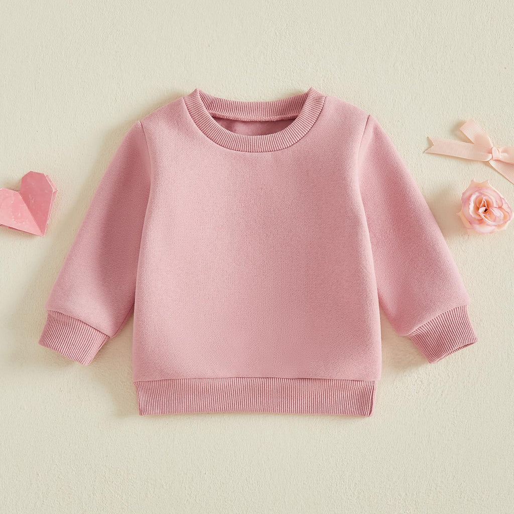 Toddler Baby Boy Clothes Girl Basic Plain Sweatshirt Long Sleeve Shirts Kids Fall Winter Sweat Shirt Tops