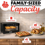 Toaster Oven Digital Air Fryer - Convection Mode with 4 Slice Capacity, 3 Rack Positions, 12 Presets, Toast, Bagel
