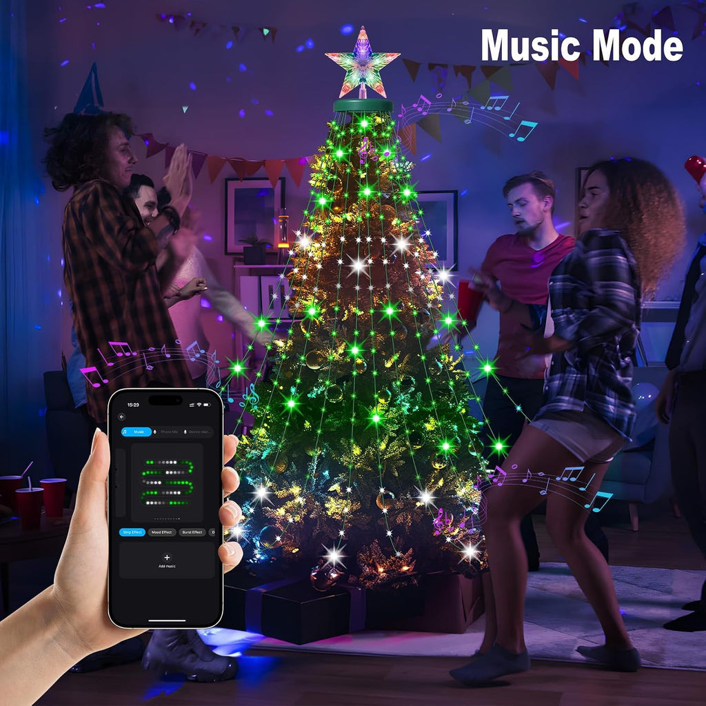 Smart Christmas Tree String Lights with Ring, 330 LED Christmas Tree Light