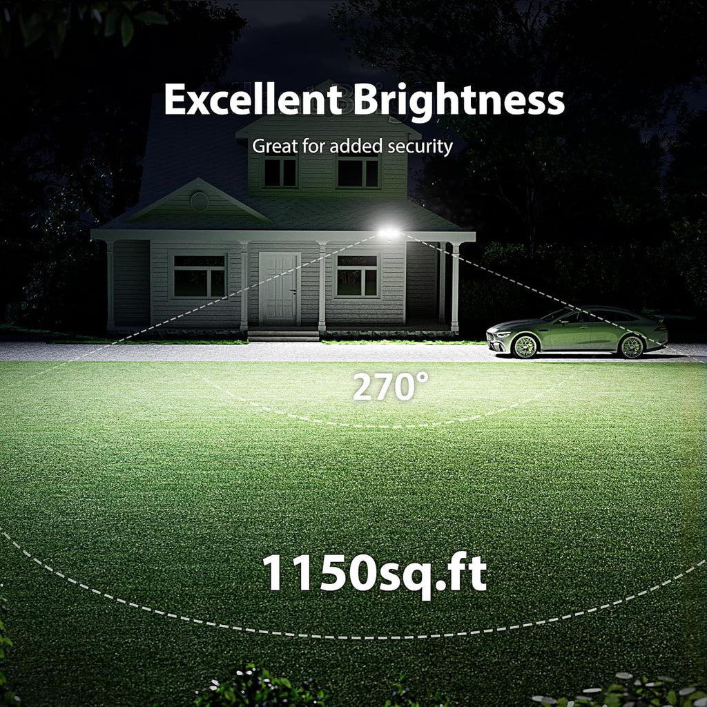 Motion Sensor Outdoor Lights, Hardwired Security Floodlights, Black | 7000LM 75W LED flood lights with movement