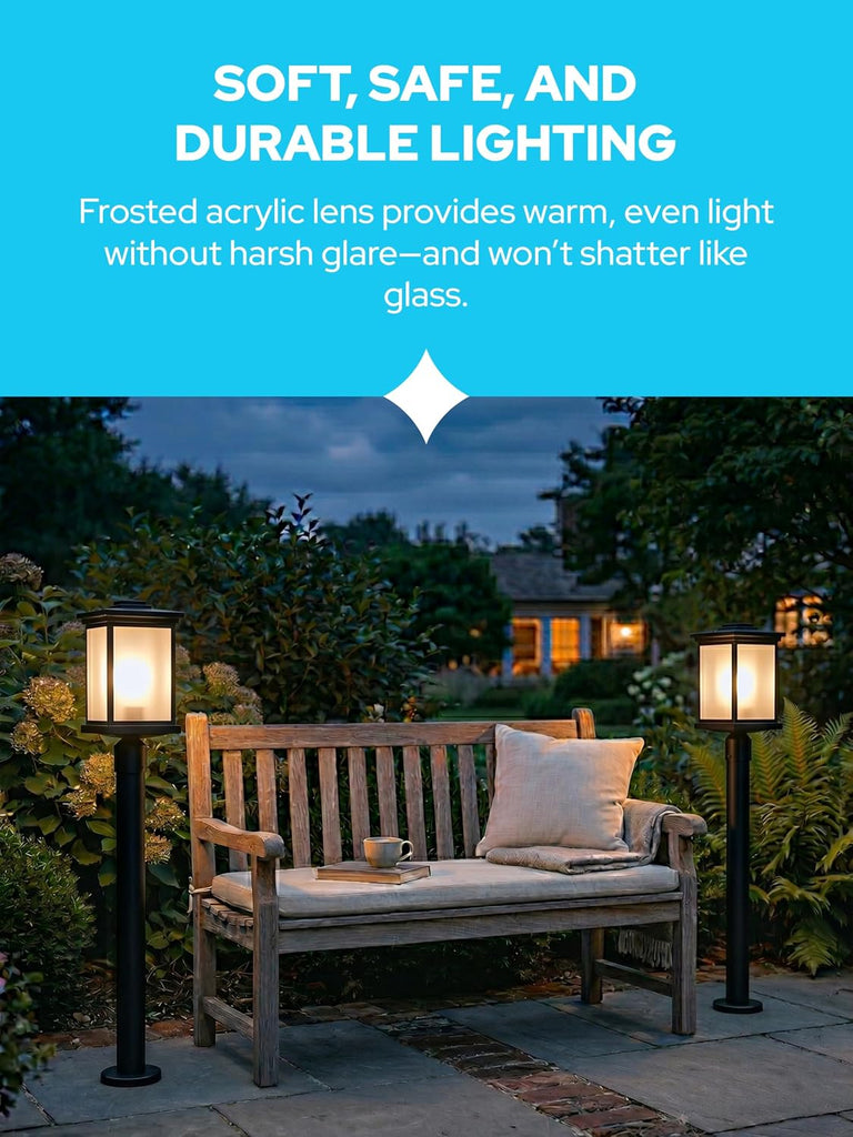 Outdoor Post Light Fixture, Fits 3" Lamp Post Outdoor Lighting - Anti-Rust Waterproof Lantern Pole Light