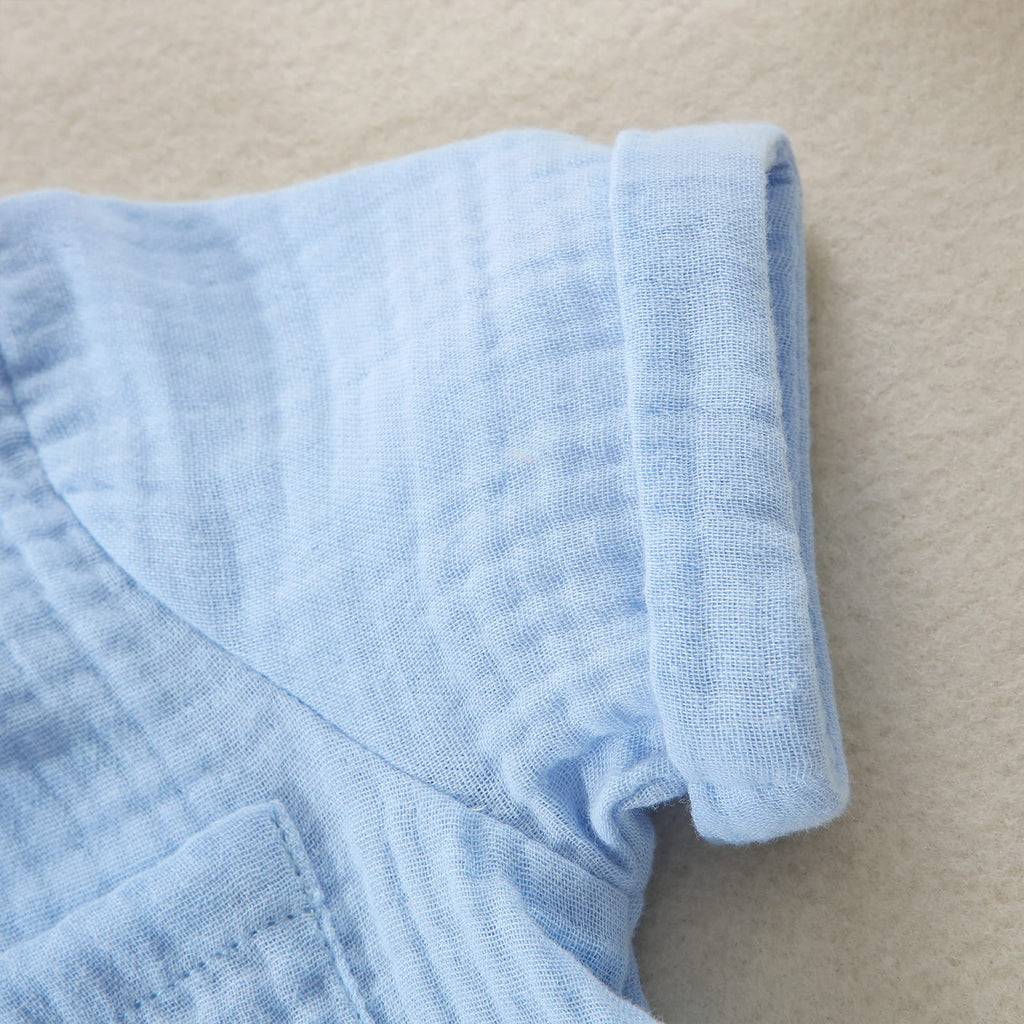 Baby Boys Clothes Set Toddler Infant Boys Button-Down Shirt Tops + Cotton Gauze Shorts Summer Outfit 2PCS