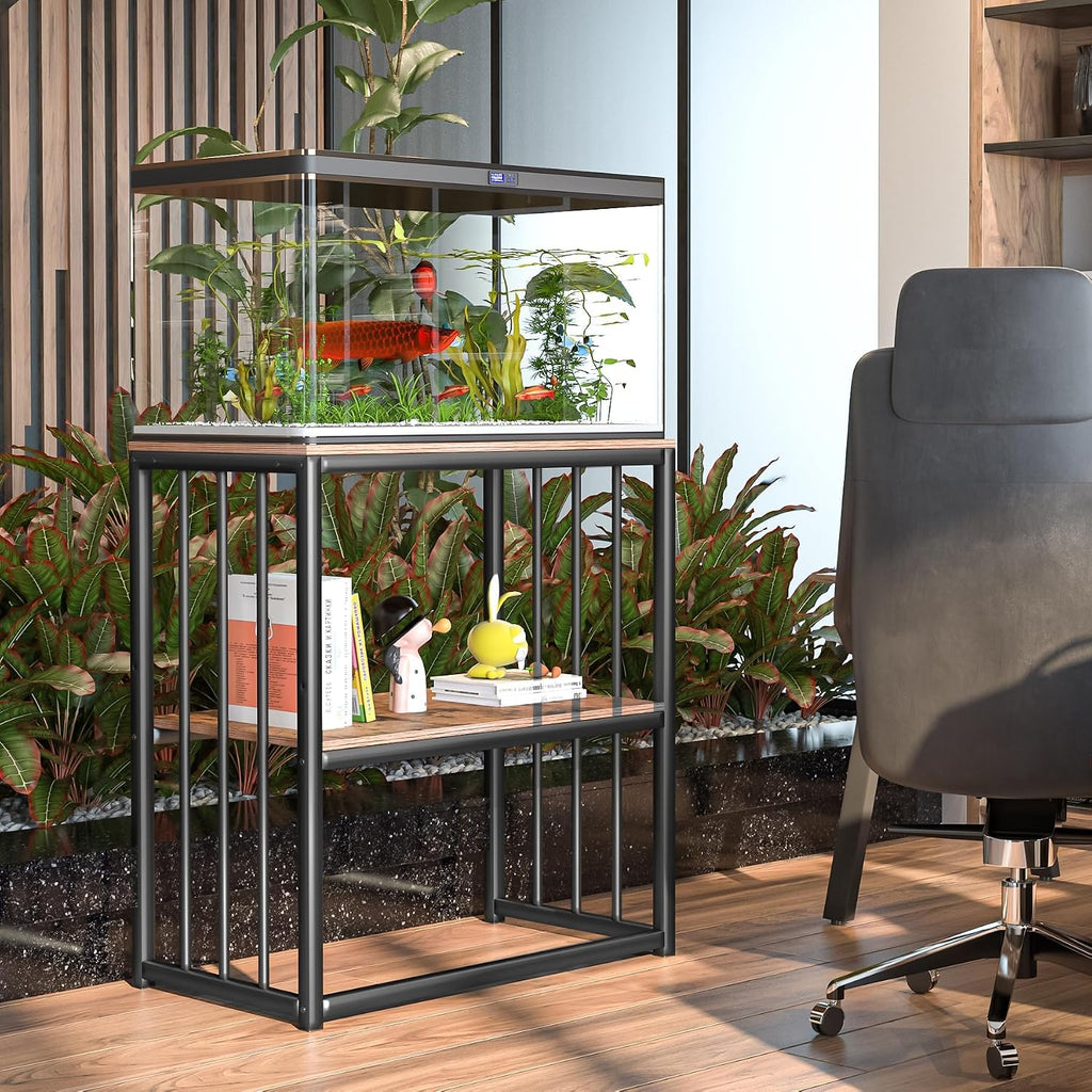 20-29 Gallon Aquarium Stand, Heavy Duty 2-Tier Metal Fish Tank Stand with Storage Shelf, Holds Up to 400 LBS