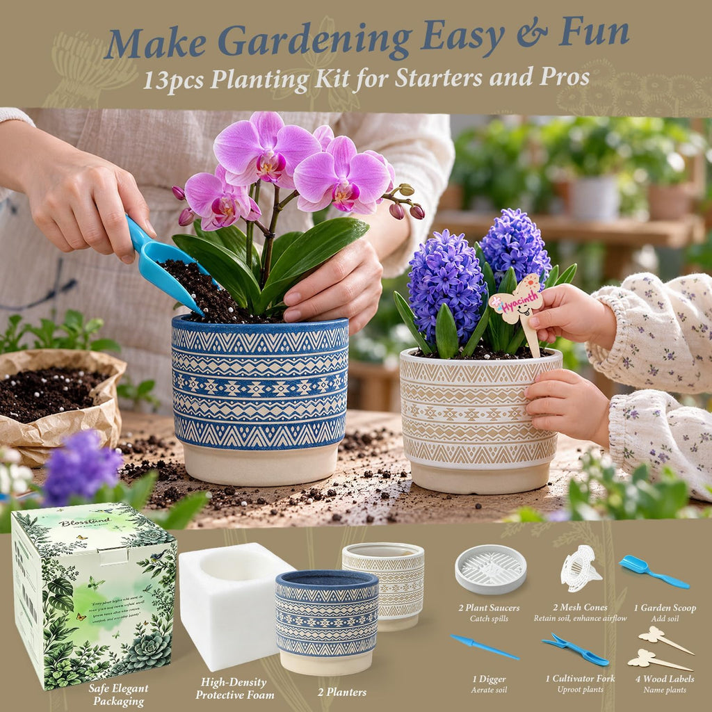 Small Ceramic Pots for Plant Boho Decorative Indoor Planter 5" 6"