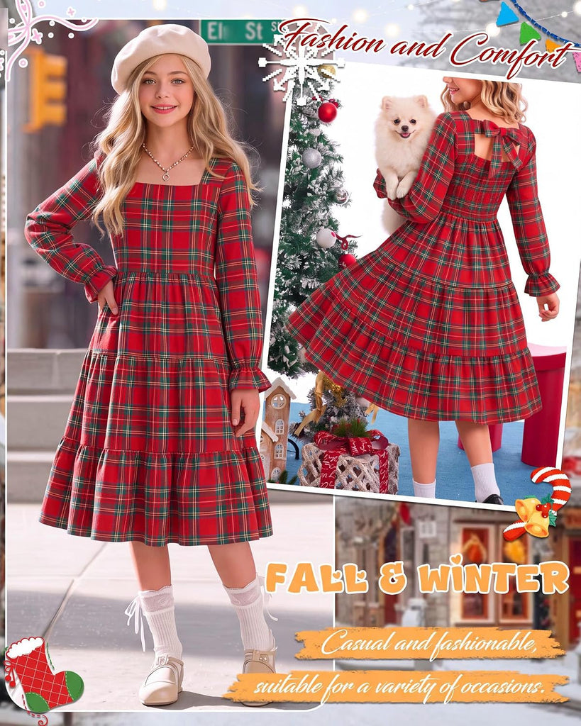 Long Sleeve Flannel Plaid Dress
