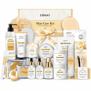 Birthday Gifts for Women, Vanilla Spa Gift Baskets, 23Pcs Skin Care Set