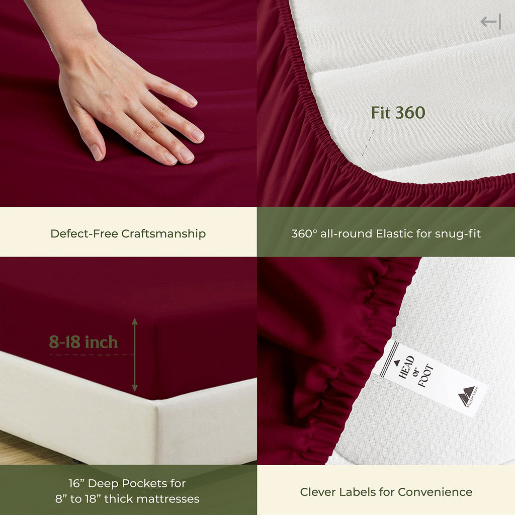 100% Egyptian Cotton Sheets Set - Luxury 600 Series Voyage Collection Egyptian Cotton Sheets (4