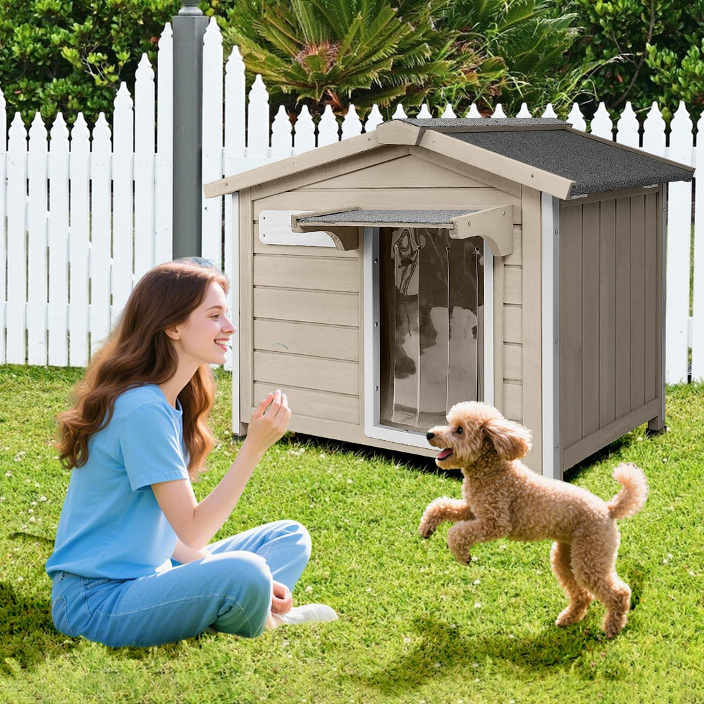 Dog House Outdoor with Openable Roof for Small to Medium Dogs, Weatherproof