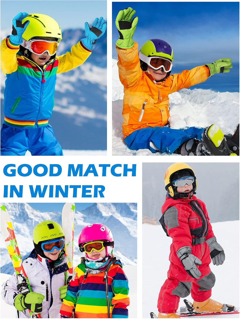 Kids Winter Snow Ski Waterproof Gloves Warm Windproof Outdoor Sports Anti Water Ice Skating Gloves for Girls Boys
