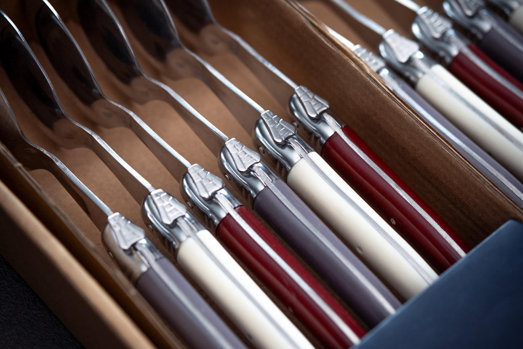 Heritage Dinnerware Set; Luxury French Flatware in Premium Stainless Steel with Ergonomic ABS Handles; Features 6