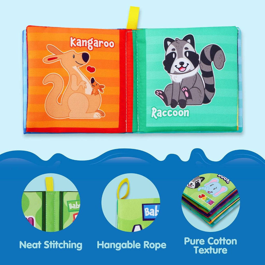 12 Pcs Bath Books, Nontoxic Fabric Soft Crinkly Cloth Books, Waterproof, Bathtub Pool and Early Education First Toys