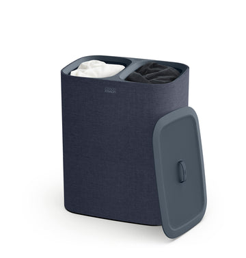 Tota Laundry Hamper with Lid, 90L Double Sorter, Removable Bags