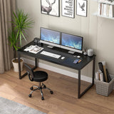 Computer Desk,55 Inch Office Desk Gaming Desk Writing Desk, Modern Simple Desk PC Laptop Study Student Table (Black