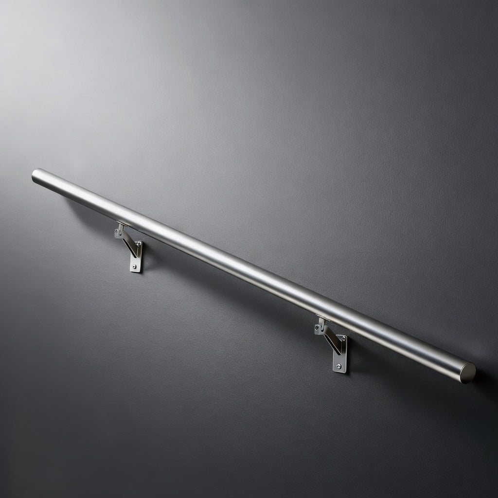 16 FT Handrails Kit for Indoor Outdoor Stairs, Modern Aluminum Handrail Set, 1.4" Diameter Bar, Adjustable 304 Stainless