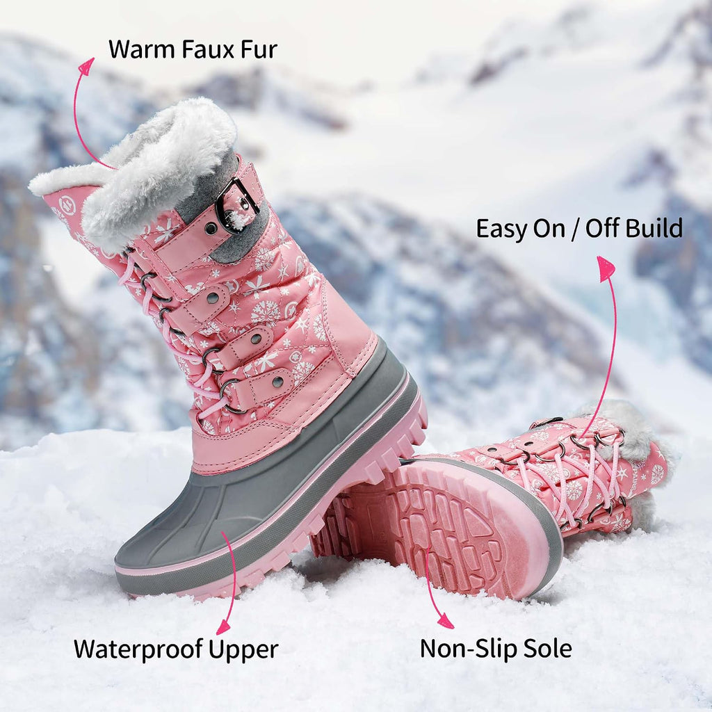 Girls Snow Waterproof Winter Boots