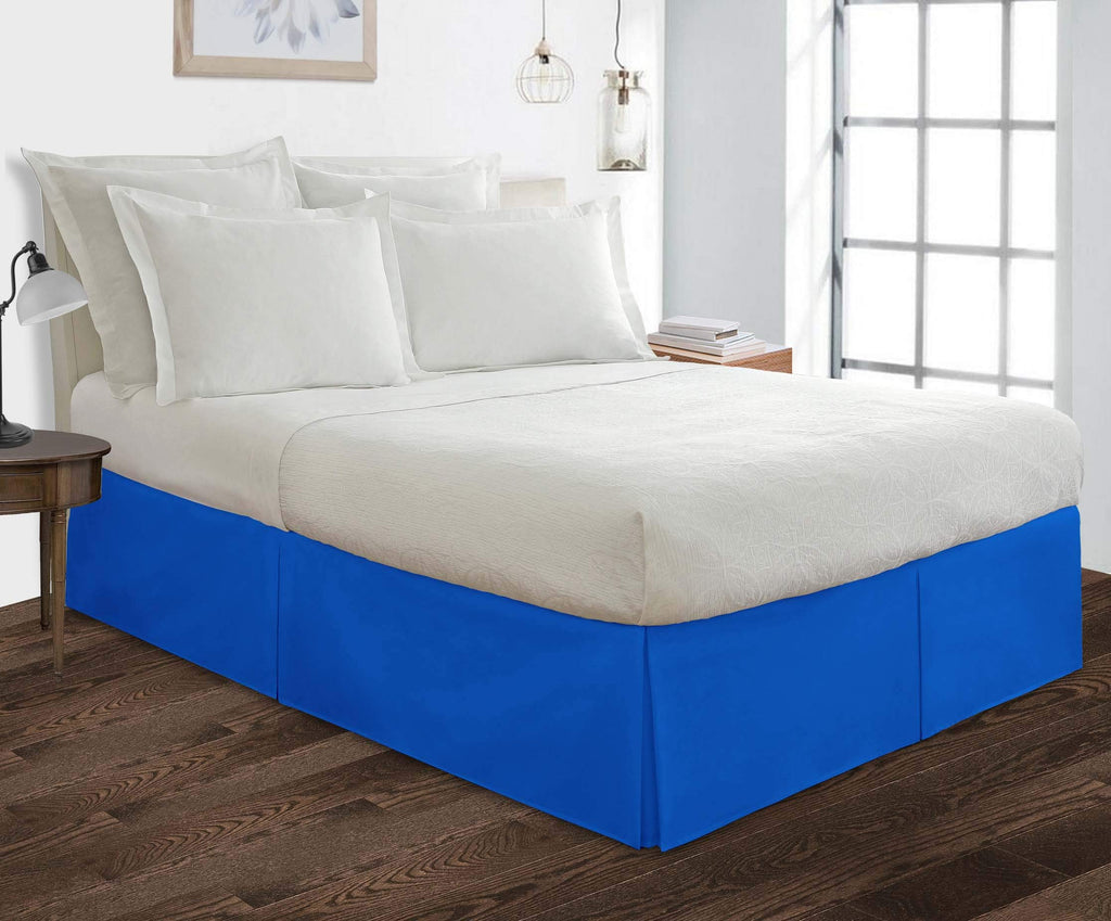 Box Pleated Bedskirt - Split Corner Bedskirt California King Size - Pleated Dust Ruffle Bedskirt - 100% Egyptian