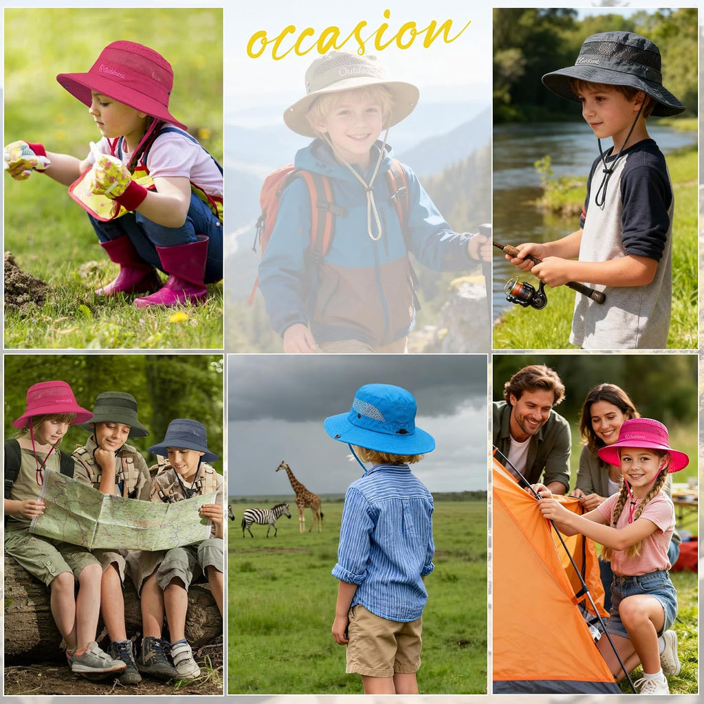 Outdoor Kids Sun Hat UPF 50+ Girls Boys Bucket Hat for Beach Safari