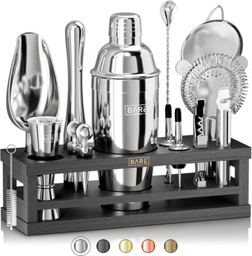 Mixology Bartender Kit Bar Set | 16-Piece Cocktail Shaker Set | Martini Barware Mixing Tools Bartending | Incl. 35 - Set of 16