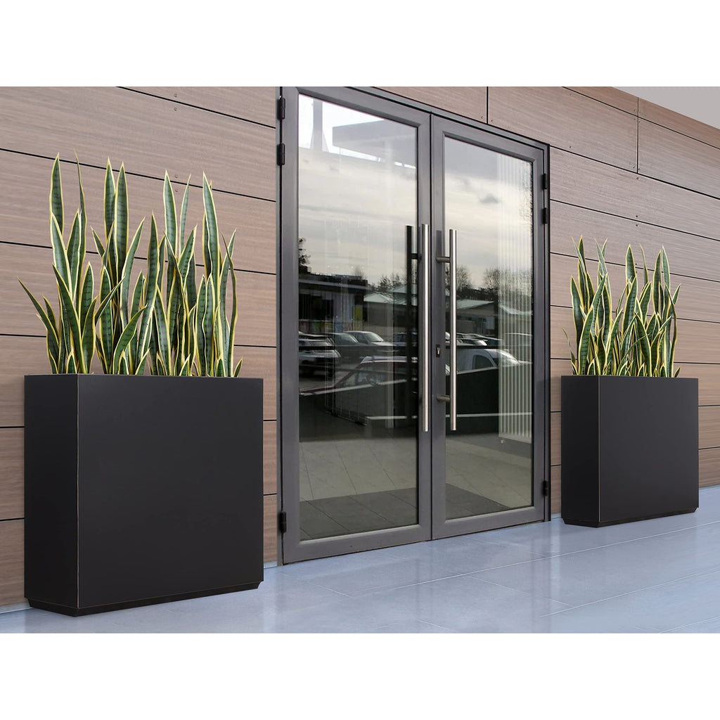 Metallic Heavy Duty Outdoor Planter Box, 38Lx10Wx30H Span Planter