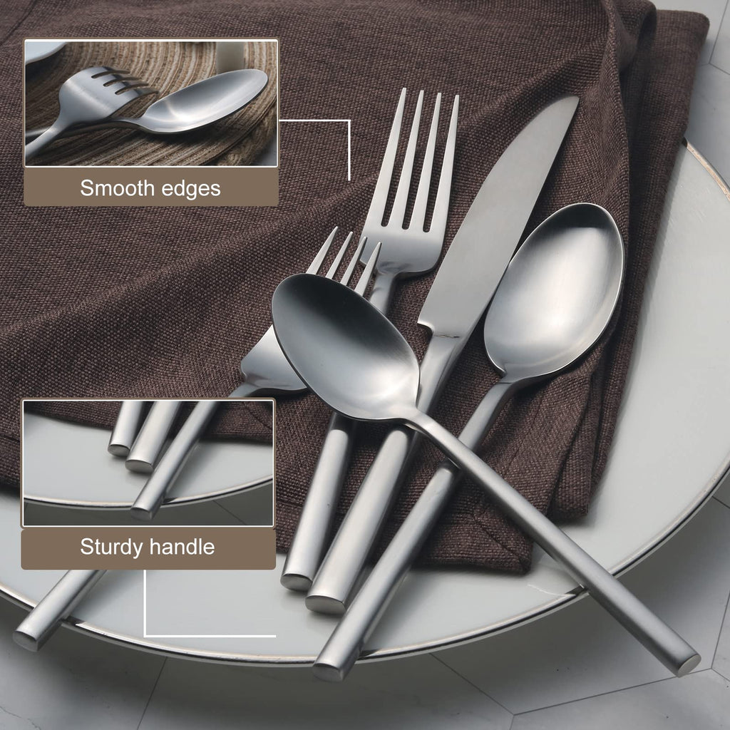 Potter 20-Piece Forged Stainless Steel Matte Flatware Set for 4