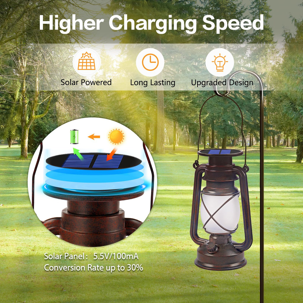 Lanterns Outdoor Waterproof, 2 Pack Bronze Flickering Flame Lights