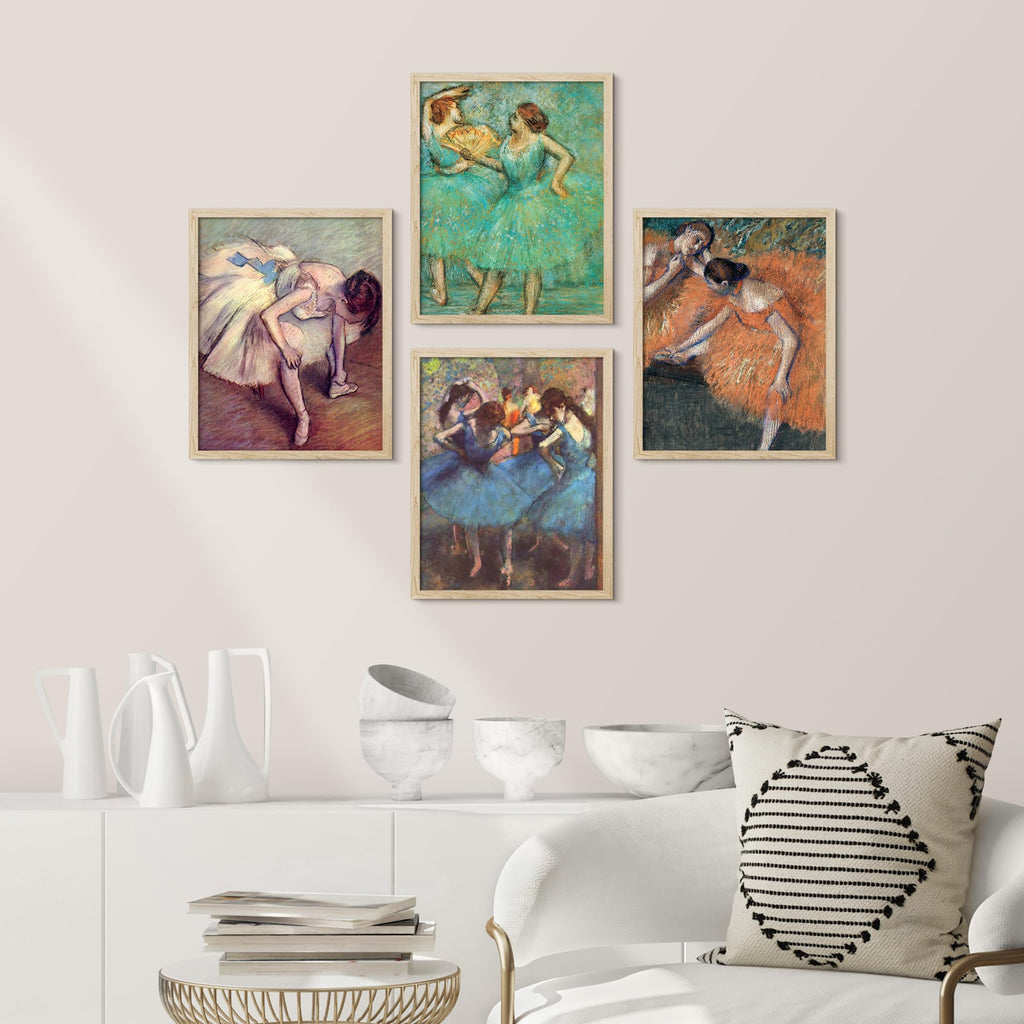 Framed Poster Degas Ballet Dancers Collection Impressionist Dance Illustrations Fine Art Decorative Vintage