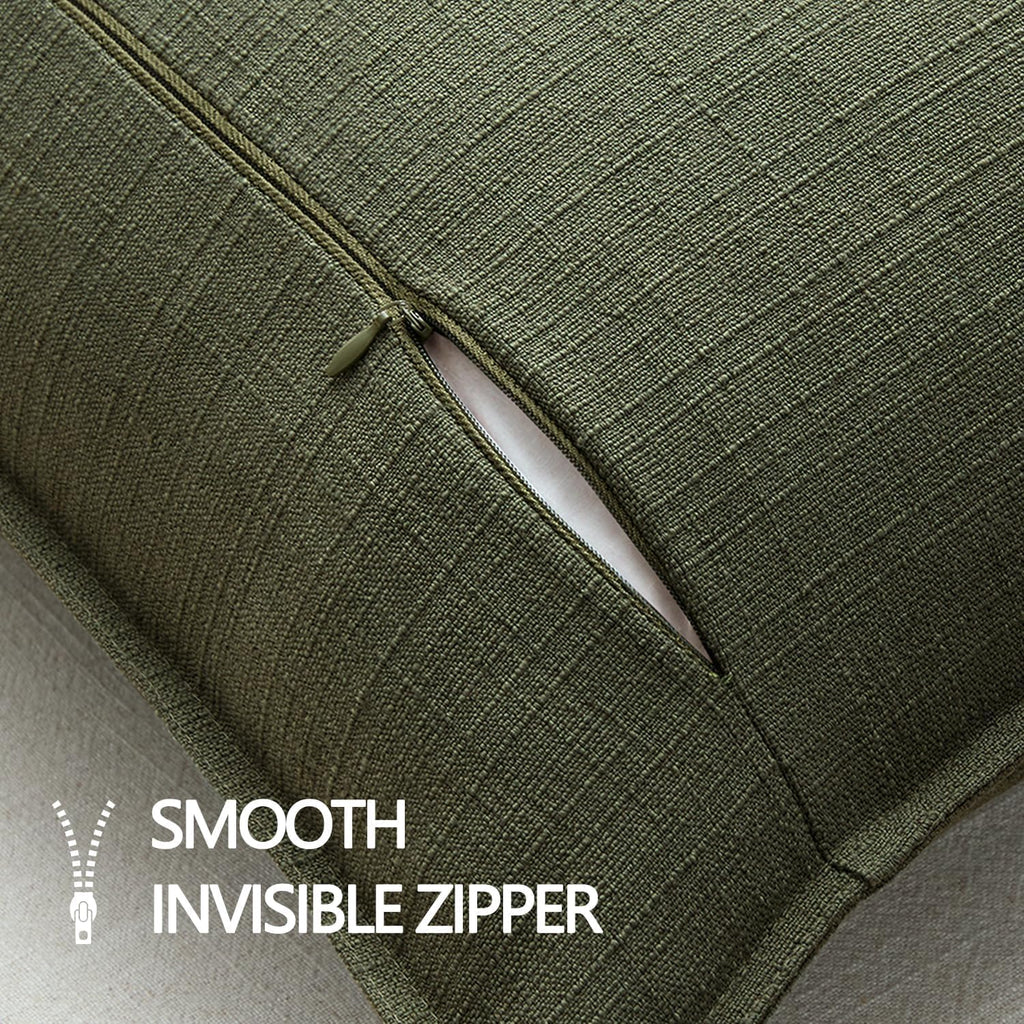 Thick Textured Euro Sham Throw Pillow Covers 24x24 Inch Dark Green