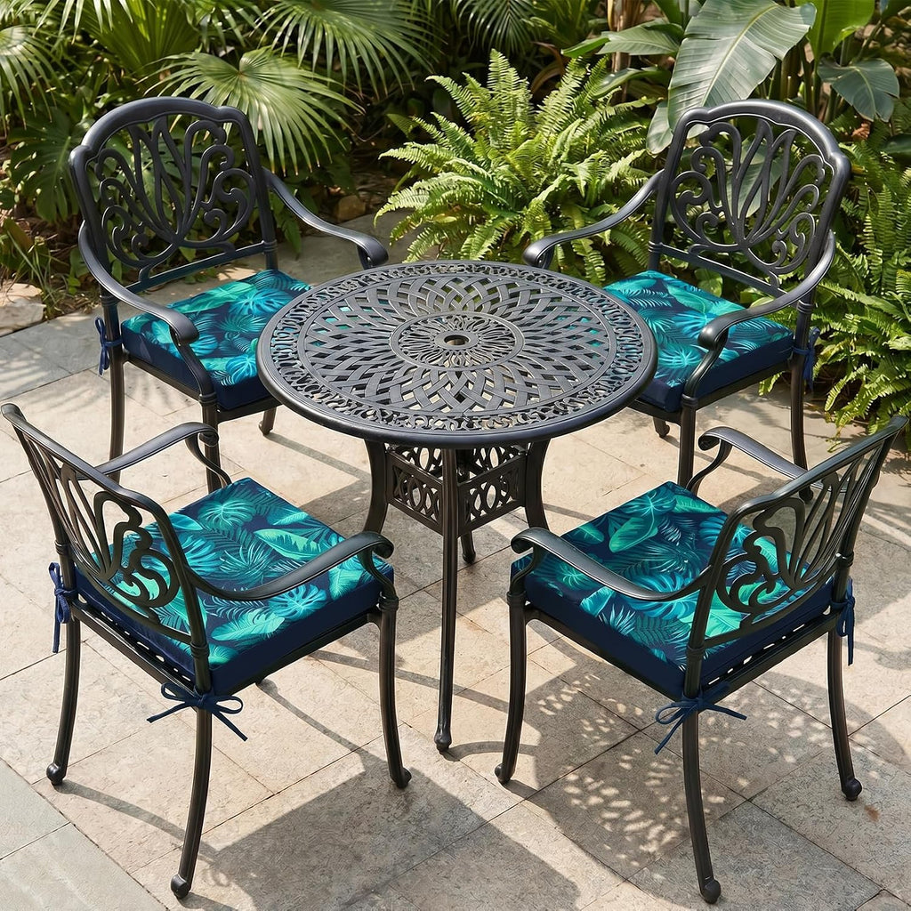 Outdoor Chair Cushions Set of 4, Waterproof, Reversible 19x19x3 | Patio Chair Cushions for Outdoor Furniture, High