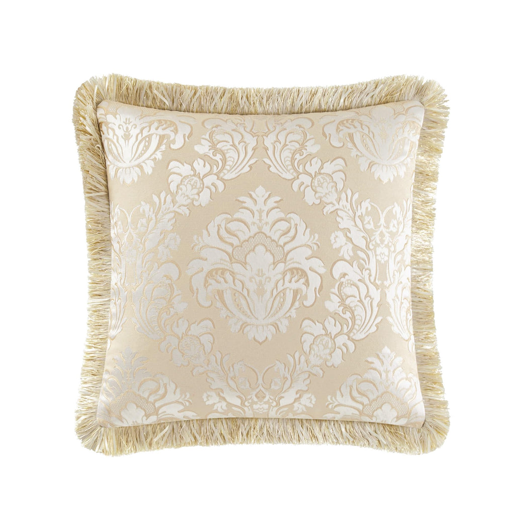 9-Piece Elegant Damask Comforter Set, Beige White