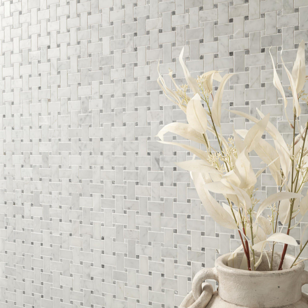Marble Floor Wall Tile | Carrara White | 12" x 12"