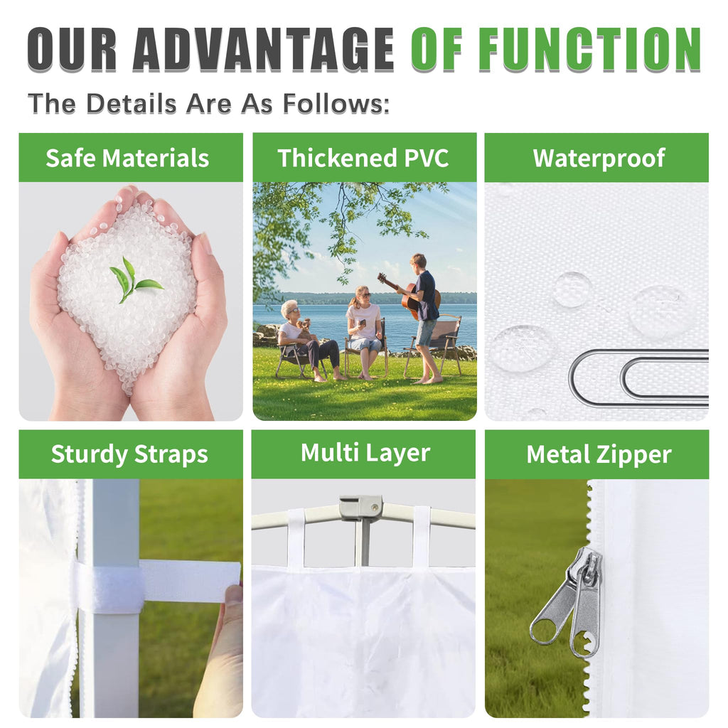 Clear Canopy Sidewalls for 10x10 Pop Up Tent, Light Khaki