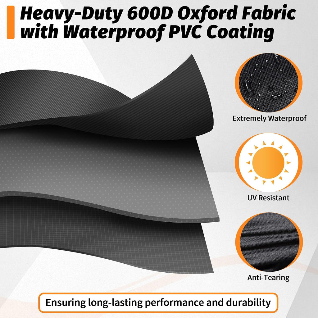 ICOVER Grill Cover 82 Inch, BBQ Grill Cover for Outdoor Grill, 600D Heavy-Duty Waterproof BBQ Cover, Large Barbecue