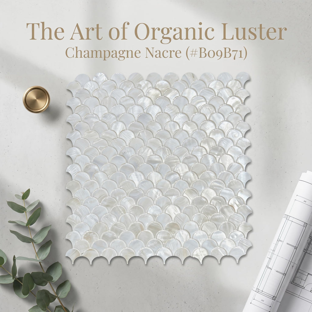 White Fish Scale Mother of Pearl Backsplash Tile 12x12 Inch 10 Sheets
