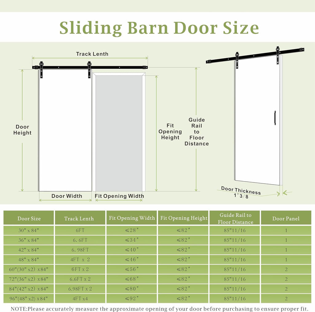 60"(Double 30") x 84" Sliding Barn Door, MDF, with Waterproof Surfac, DIY Assemble, Pre-drilled Barn
