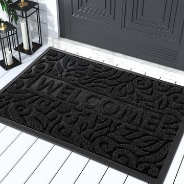 Large Welcome Mat 36x24, Waterproof Non-Slip Outdoor Mats for Front Door Outside Entrance, Low-Profile Entryway Mat