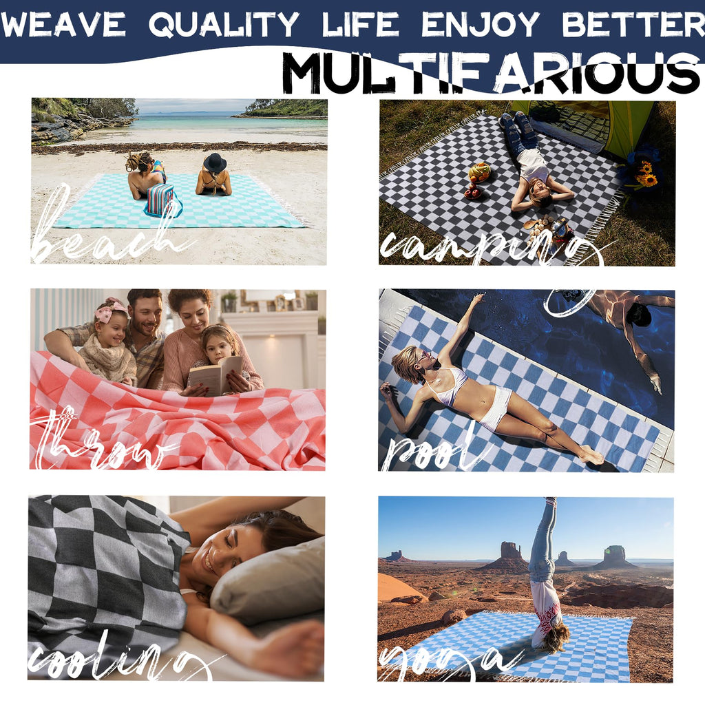 Extra Large Turkish Beach Towel Picnic Mat Throw Blanket Oversized Sandproof Boho Woven Summer Essential Yoga