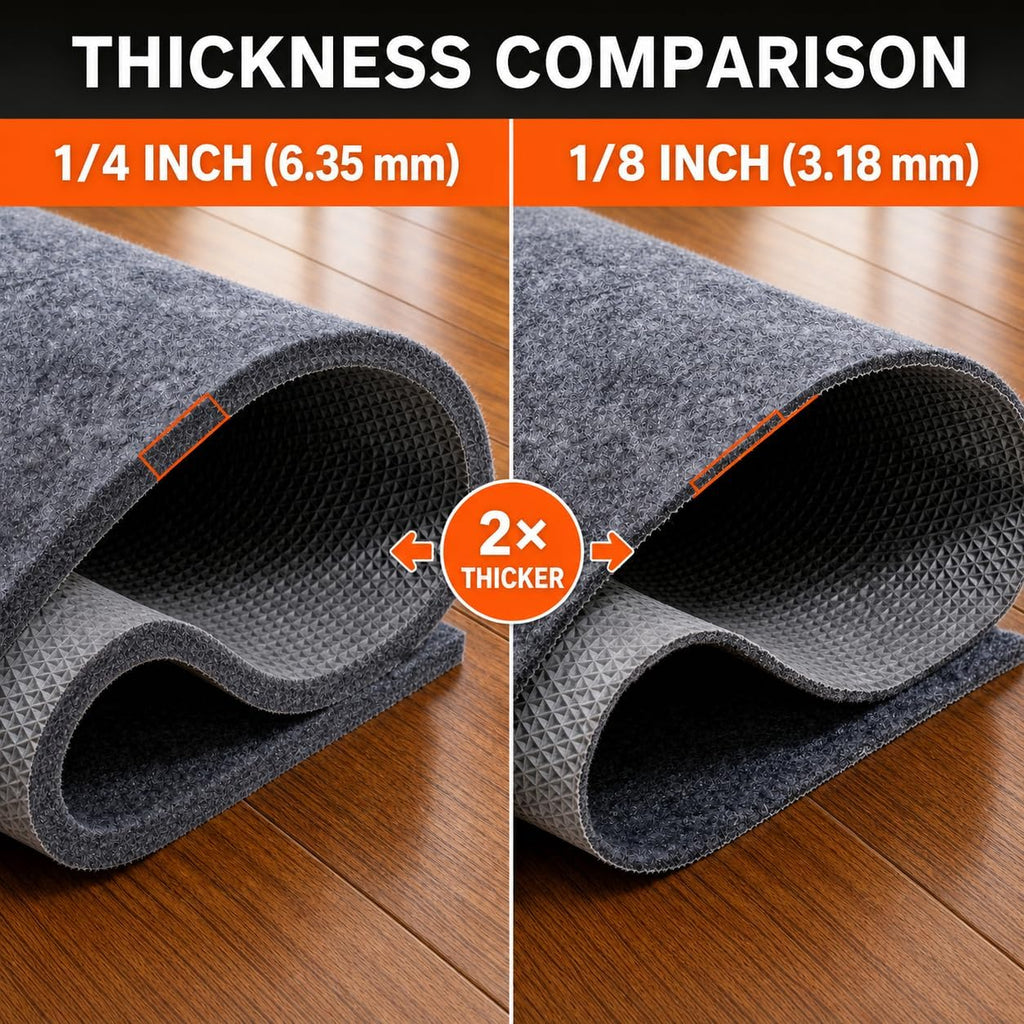 Non Slip Rug Pad 8x10 Ft, 1/4" Thick Rug Mats, Carpet Padding Under Rugs