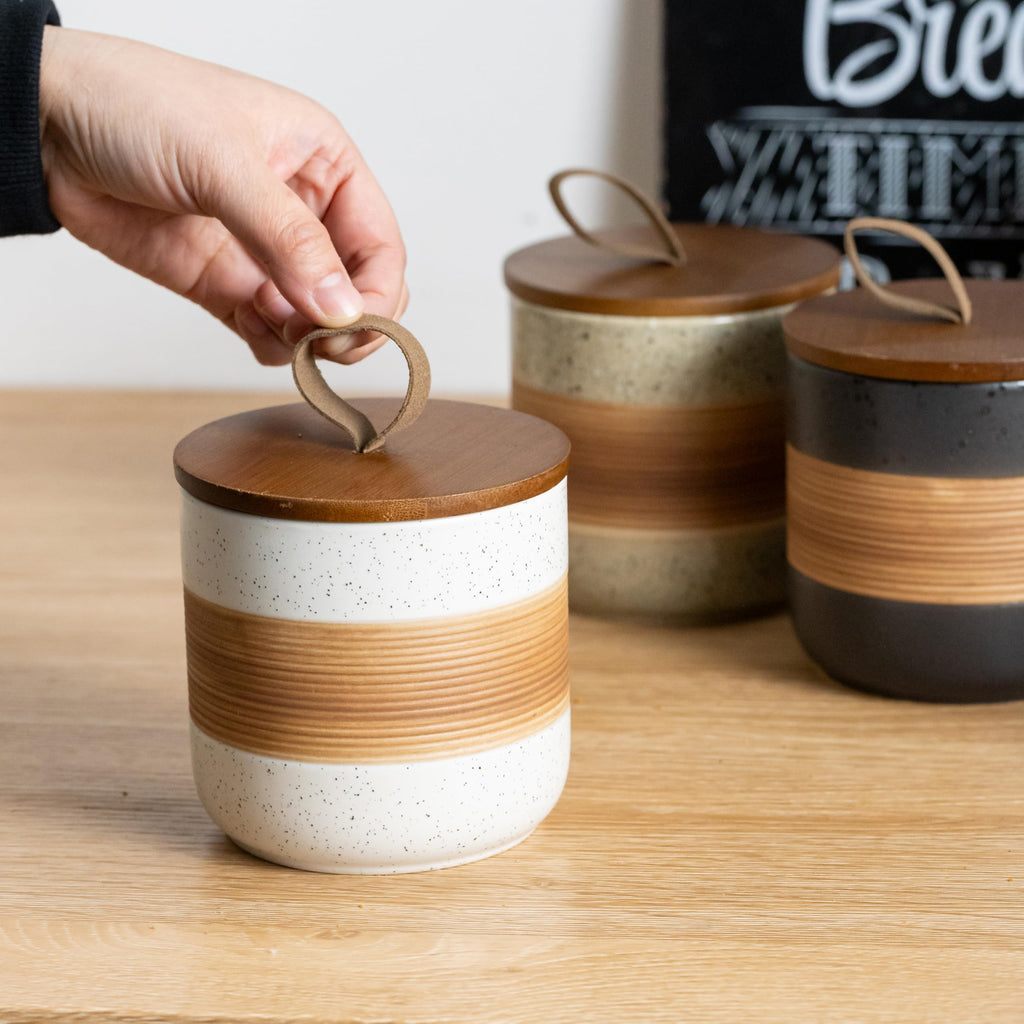 Ceramic Jar with Lid, Coffee Canister Countertop