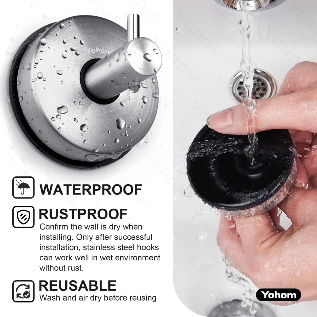 Vacuum Suction Cup Hooks Shower Towel Holder Bathroom Shower Hook Brushed Stainless Steel Suction Towel Rack Kitchen